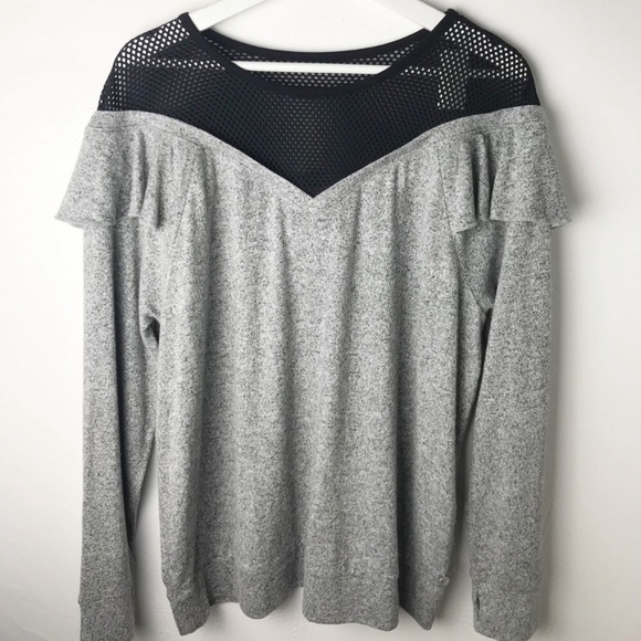 Lane Bryant Sweater Top Mesh Grey/Black NWT - Picture 2 of 7